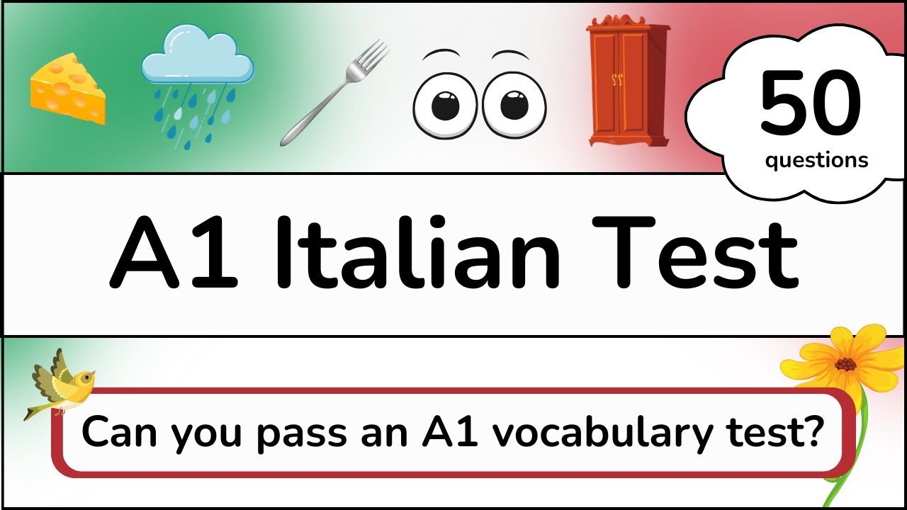 Can you pass this A1 ITALIAN VOCABULARY QUIZ? Try to guess these 50 beginner Italian words and see!