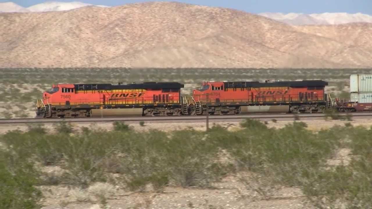 BNSF Needles Sub Stack Climbs Ash Hill with Helpers