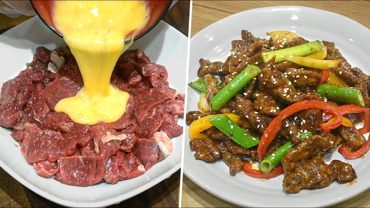 PERAP DAGING DENGAN TELUR SEBELUM GORENG,RESEPI ALA CHINESE YANG DIPANGGIL SICHUAN BEEF