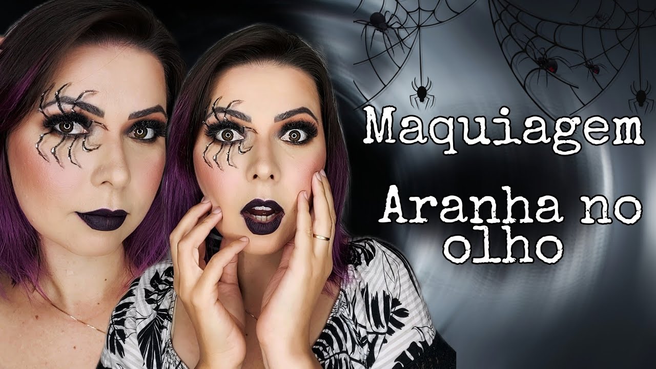 MAQUIAGEM DE ARANHA NO OLHO | tutorial halloween