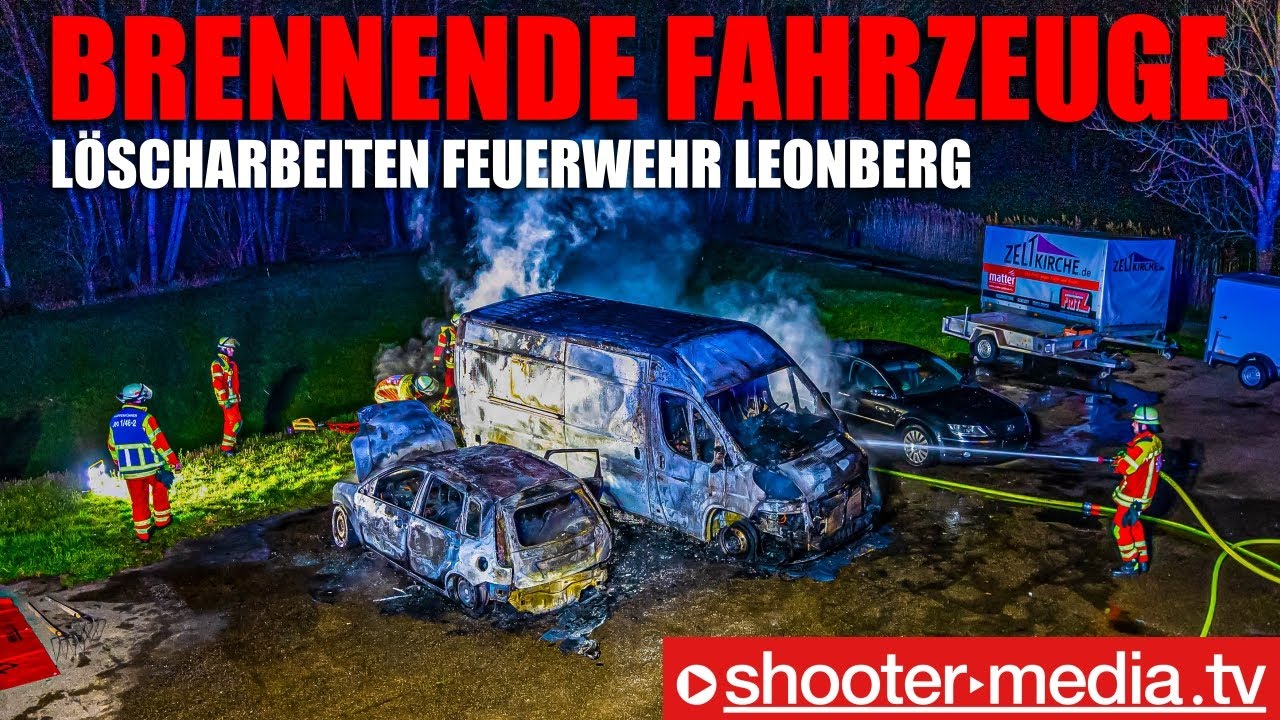 🔥  Brennender Transporter & PKW  🚒 | 🔥  Löscharbeiten mit dem Einsatz von technischem Gerät  🚒