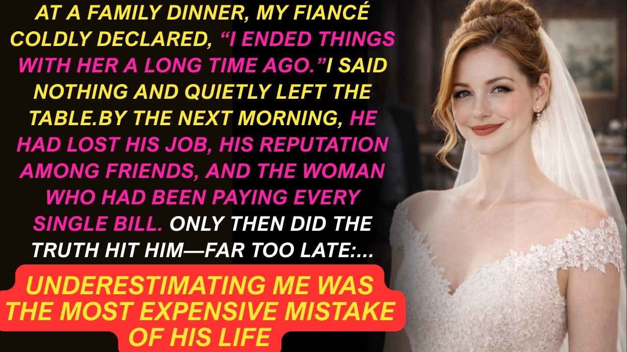 At a family dinner, my fiancé coldly said, “I broke up with her long ago.”