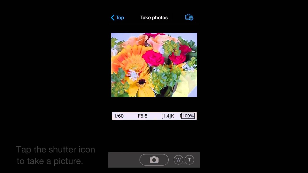 Remote shooting with the Wireless Mobile Utility App