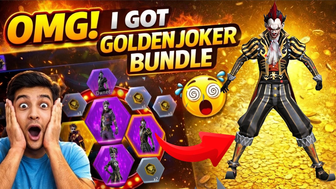 OMG! I Got Golden Joker Bundle In 1 Spin🤑🤑😱!Old Joker Bundle Return!! Free Fire 🔥🔥!!