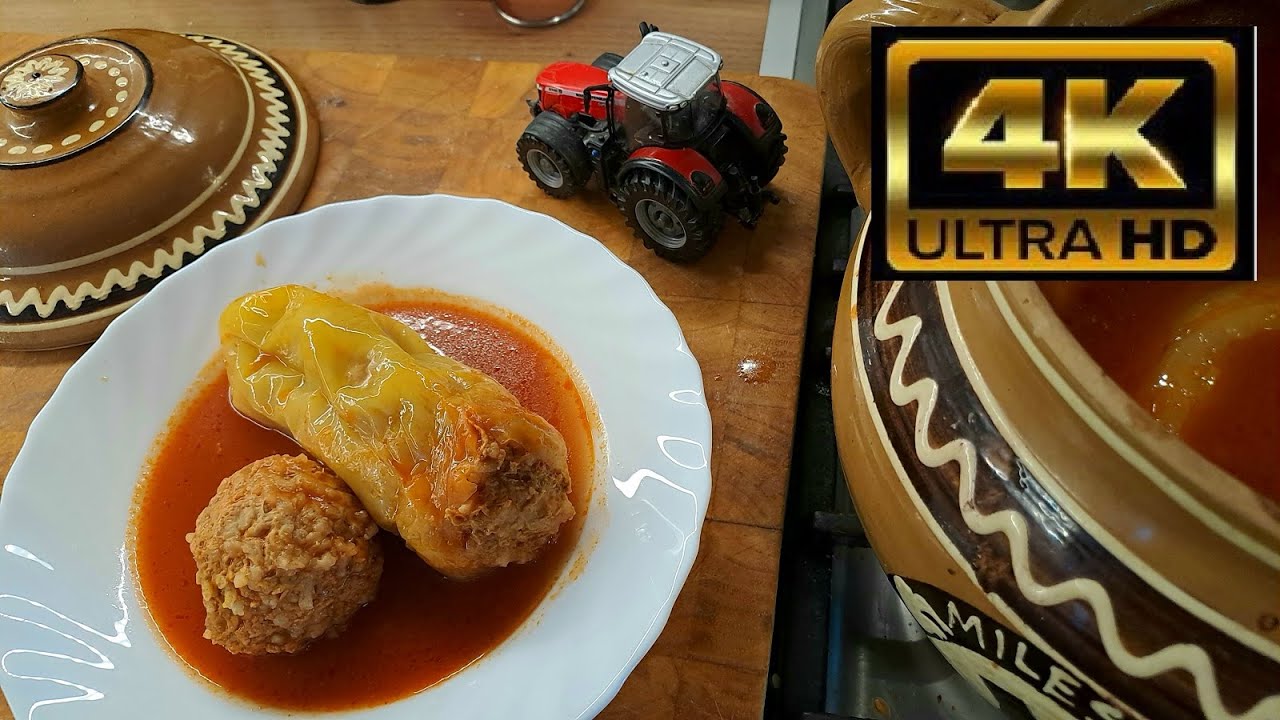 TÖLTÖTT PAPRIKA (paradicsomos húsgombóc) FŐZÉS NÉLKŰL, gluténmentesen, mázas cserépedényben sütve !