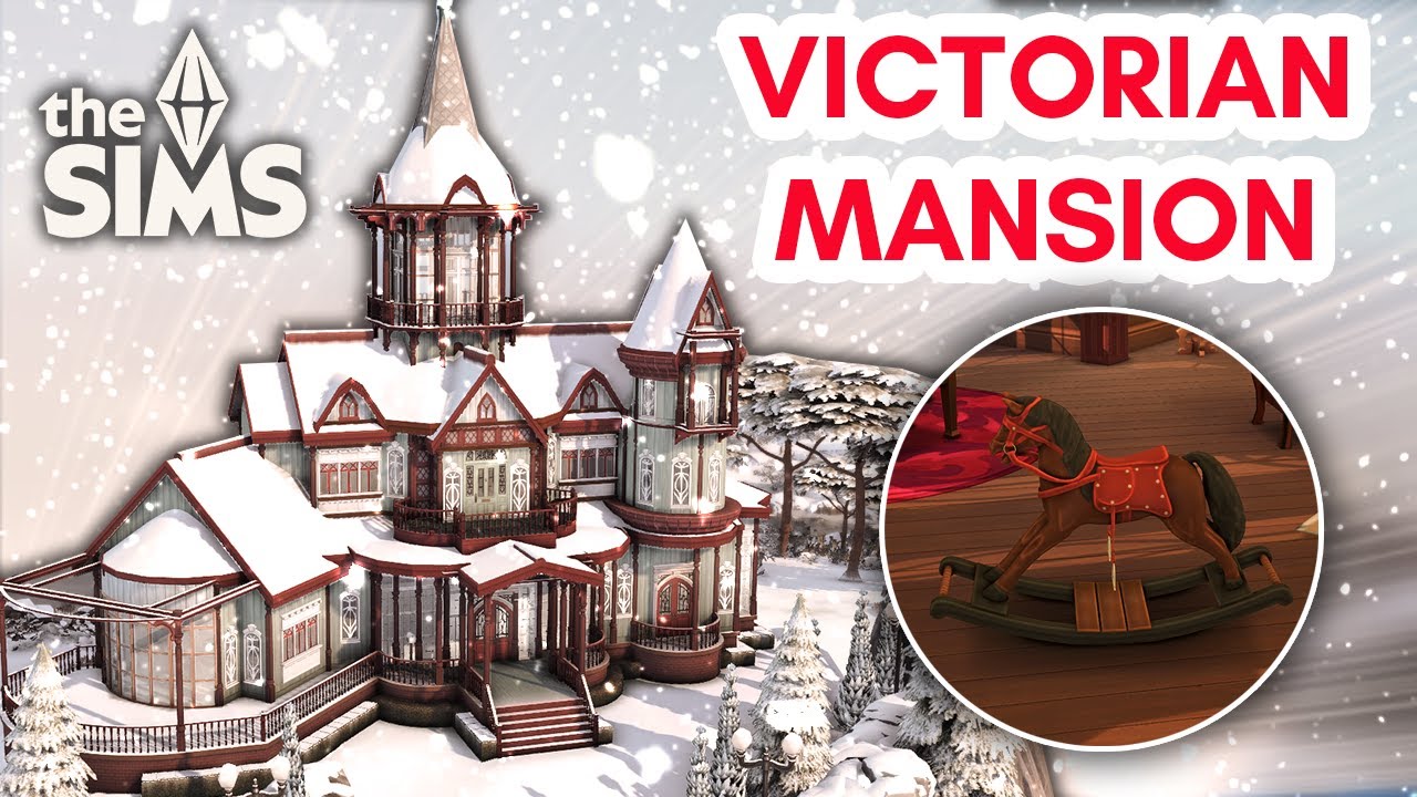The Sims 4 Victorian Xmas Mansion with ANIMATED ROCKING HORSE & TOY TRAIN!