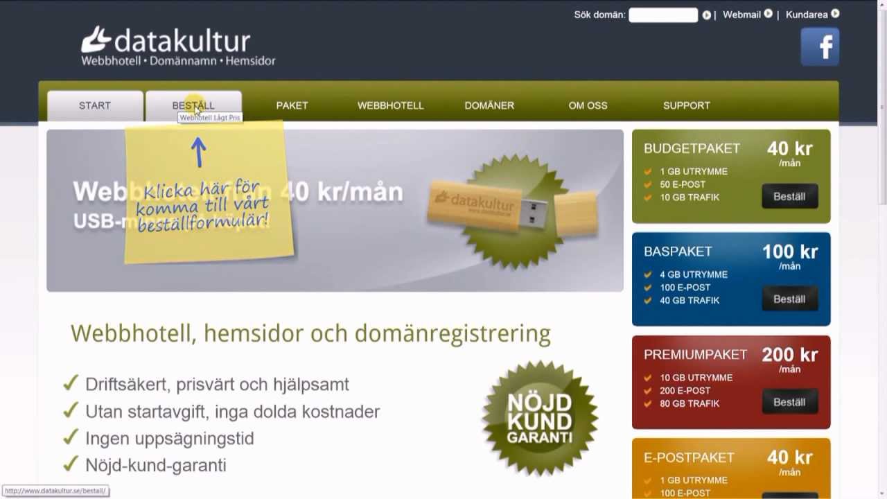 Datakultur - Avsnitt 1: Best&auml;ll dom&auml;n och webbhotell
