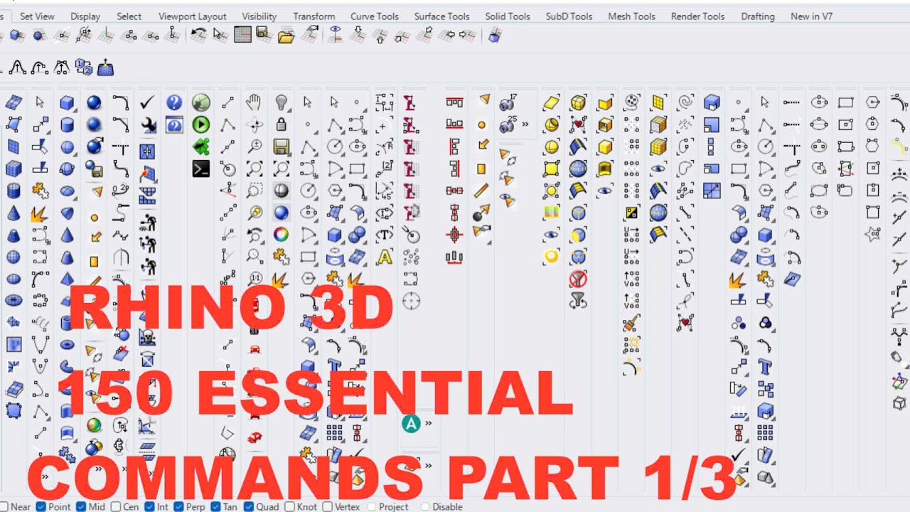 [Rhino Tutorial] 150 Essential Commands for Beginners Part 1/3