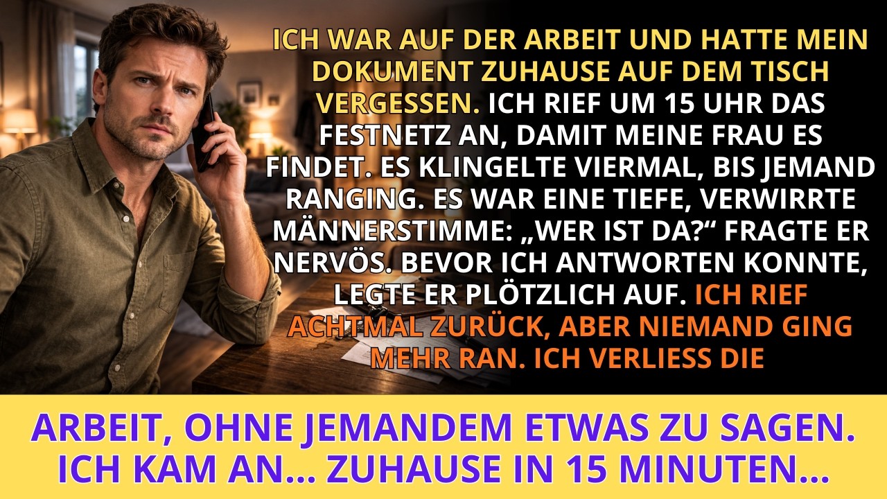 Ich rief um 15 Uhr zu Hause an, eine Männerstimme ging ran und fragte: „Wer spricht?“ — und meine...