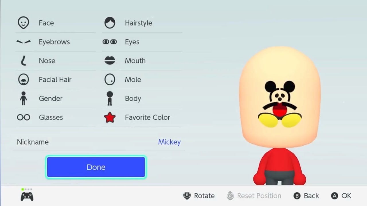 How to make a Mickey Mouse mii