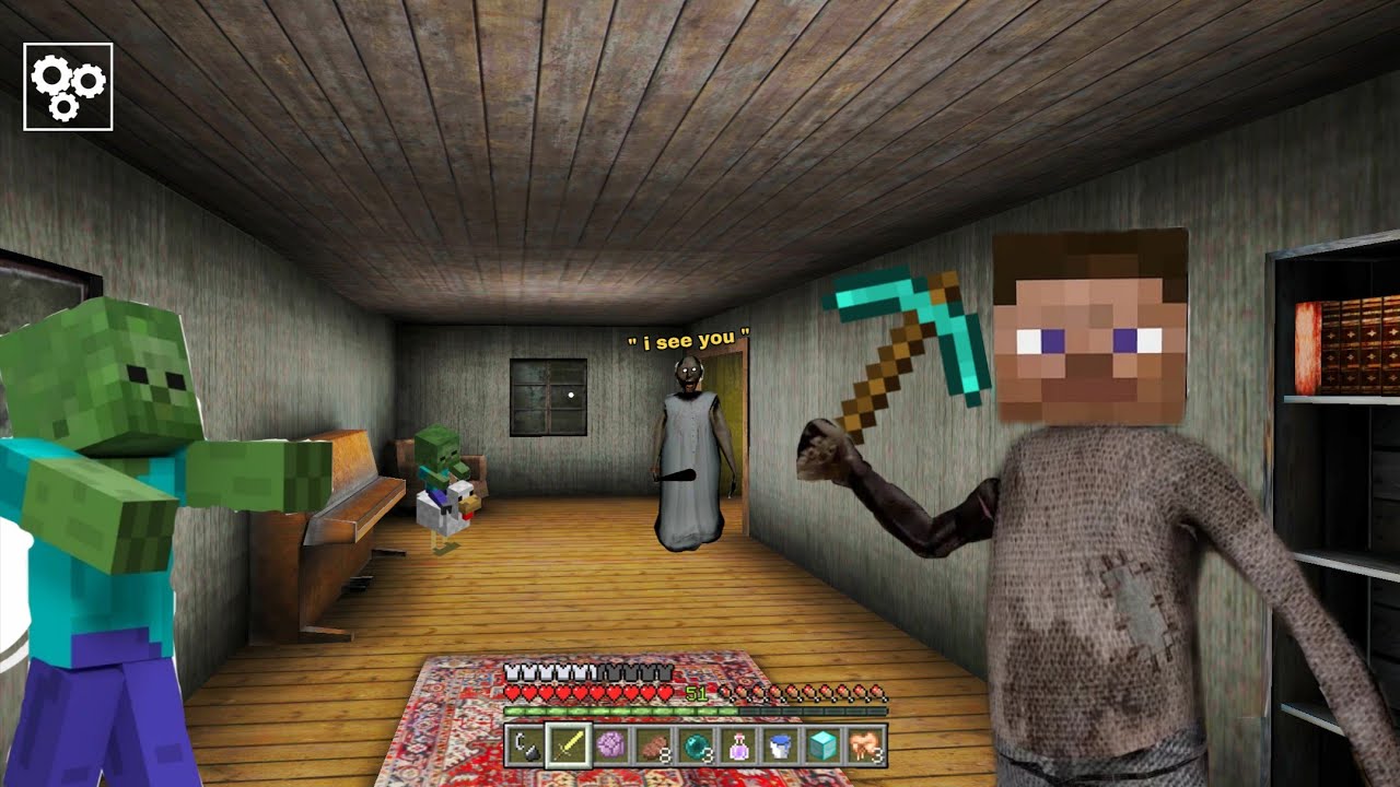 GRANNY | PLAYING AS MINECRAFT SEWER HORROR GAMEPLAY 