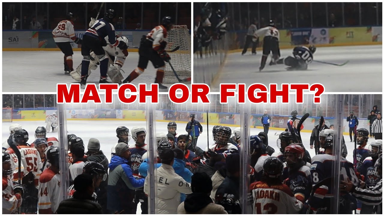 Ice Skating Semi-Final EXPLODES! Chandigarh vs Ladakh BIG FIGHT 😳 #KheloIndia #youtube @LDRvlogs07