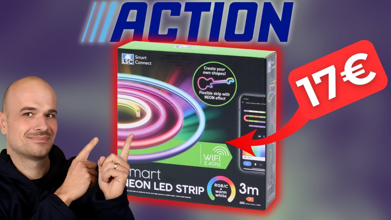 Ce RUBAN LED connecté de chez ACTION a un EFFET NEON ( presque ...) LSC SMART CONNECT NEON LED STRIP