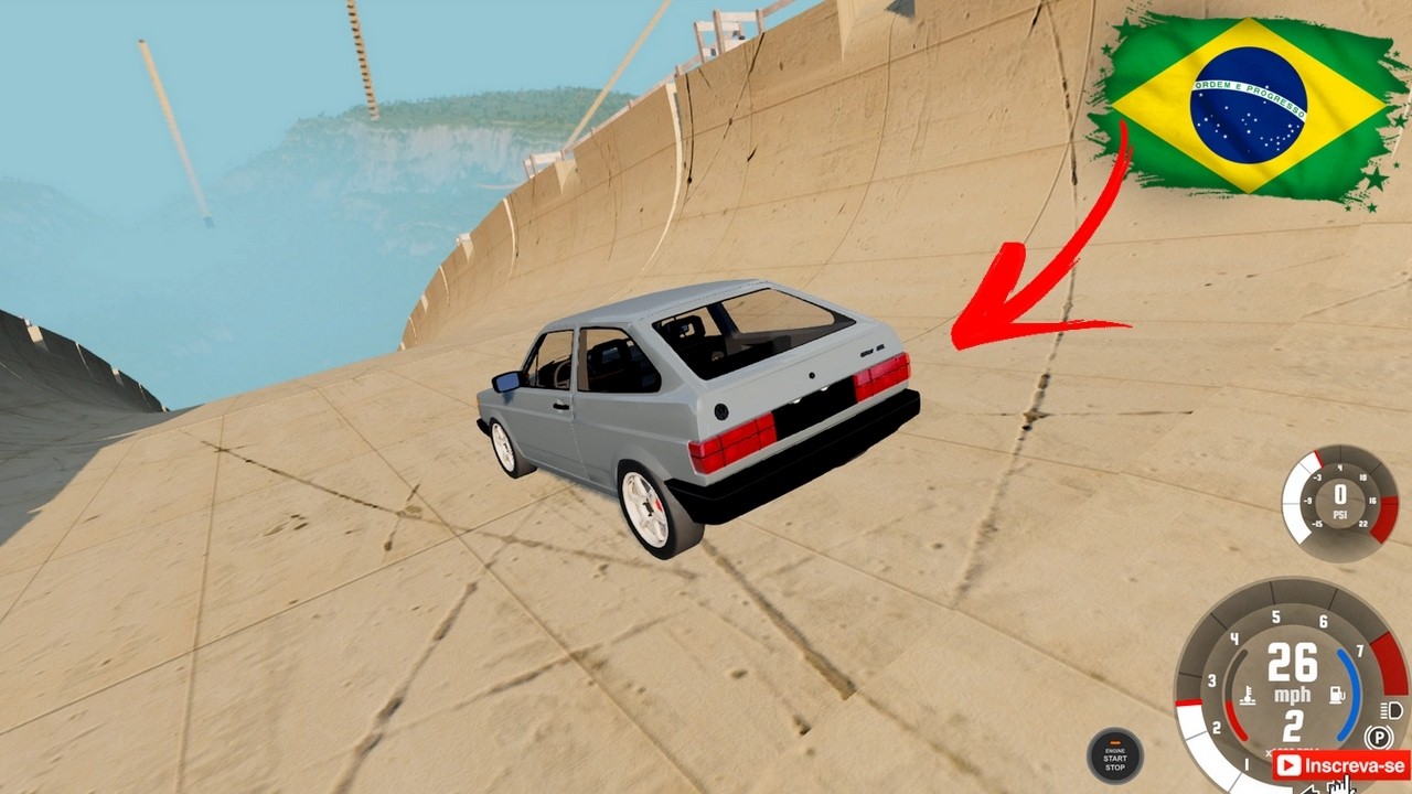 CARROS BRASILEIROS vs MEGA RAMPA INSANA, Simulador de carros, testes e destruição, BeamNG drive