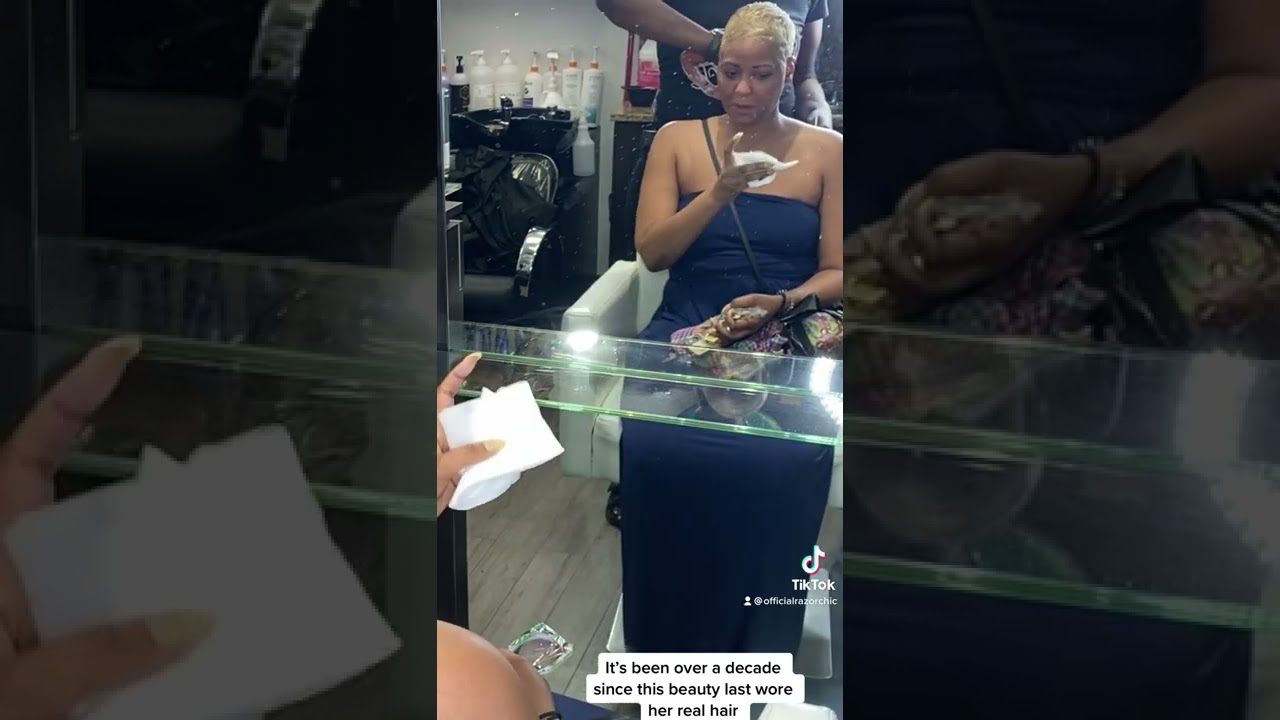 Traumatic HAIRLOSS clients and the reveal. Tears of joy❤️ RAZORCHIC.COM