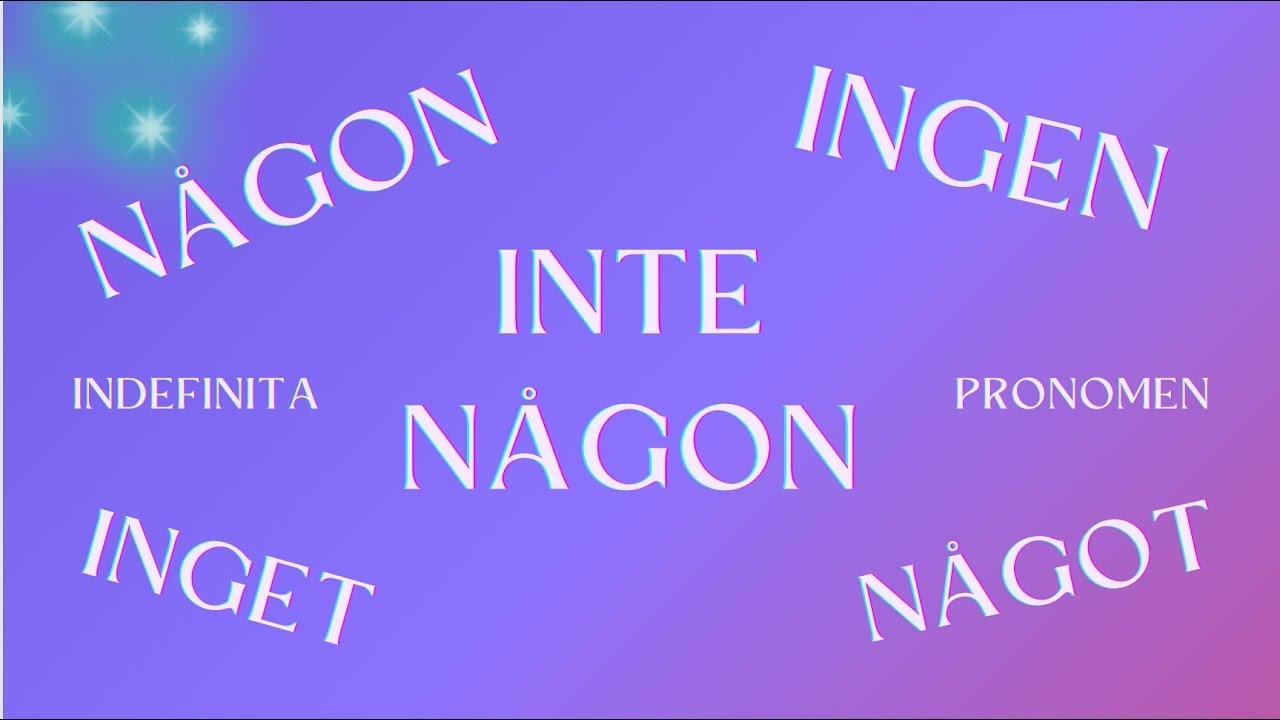 INGEN - INGET - NÅGON - NÅGOT