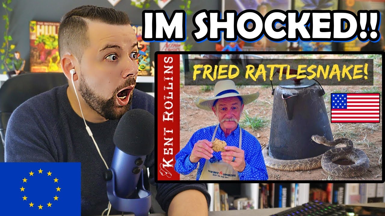 European Reacts to Fried Rattlesnake | Kent Rollins