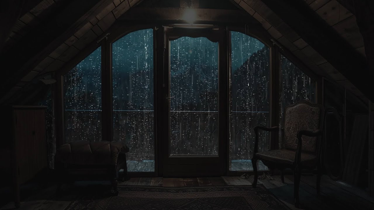Forest Rainstorm Over Mountain Peaks: Window Serenity - Sound Brings Good Sleep
