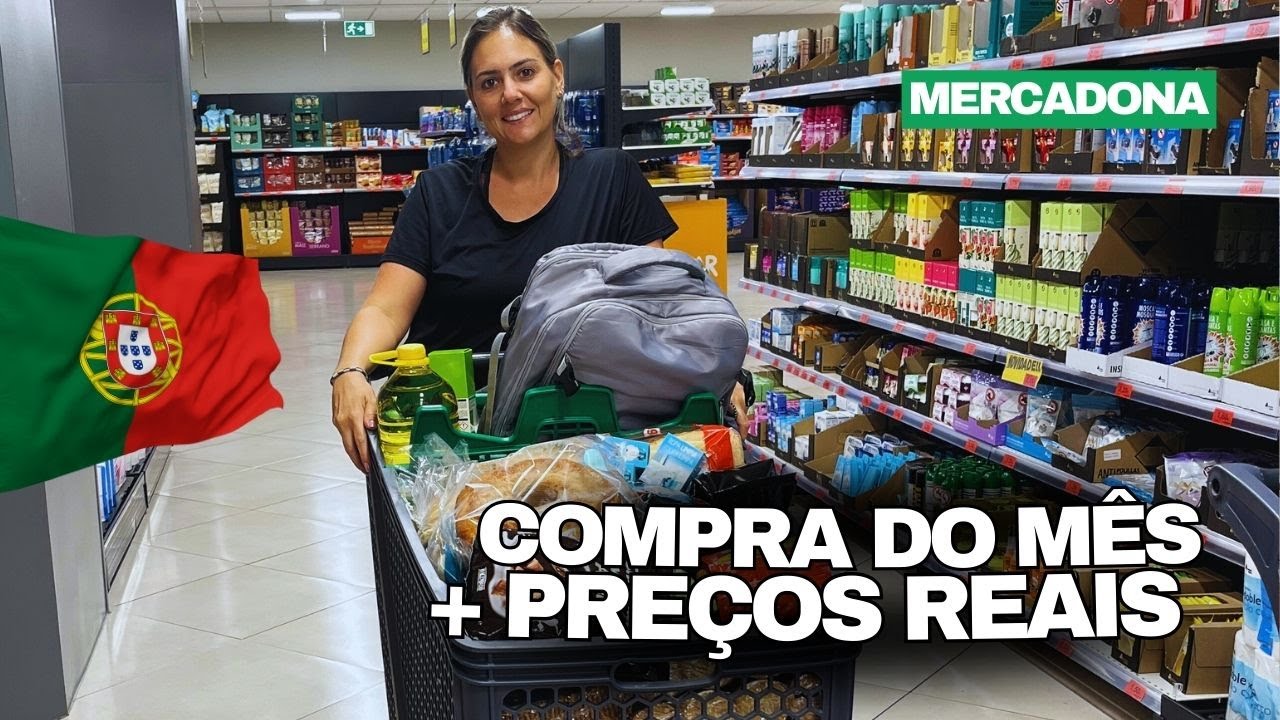 COMPRA DO MÊS no MERCADONA 🇵🇹 | Preços Reais, Gastos e Vlog em Portugal