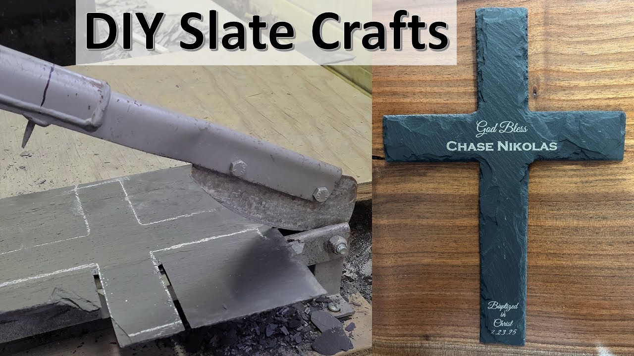 DIY Slate Crafts- Laser Engraved Slate Cross