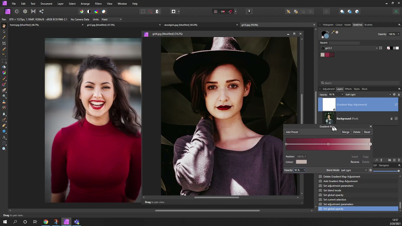 Affinity Photo - Gradient Maps - Matching colours