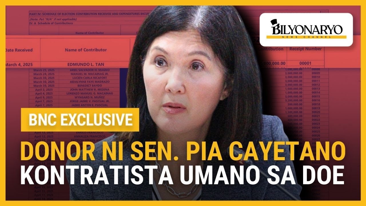 Donor ni Sen. Pia Cayetano kontratista umano sa DOE | Agenda