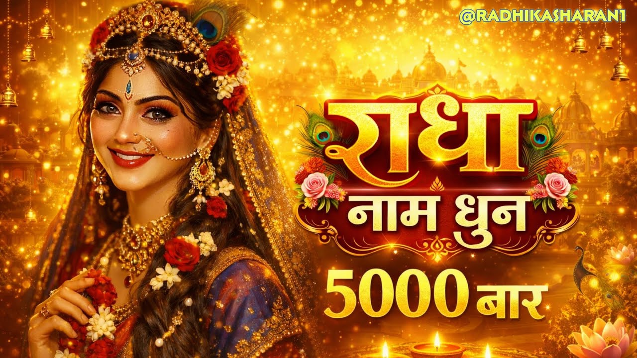 ।।राधा नाम धुन।। Radha Naam Dhun 5000 times ।। 1hour @RadhikaSharan1 