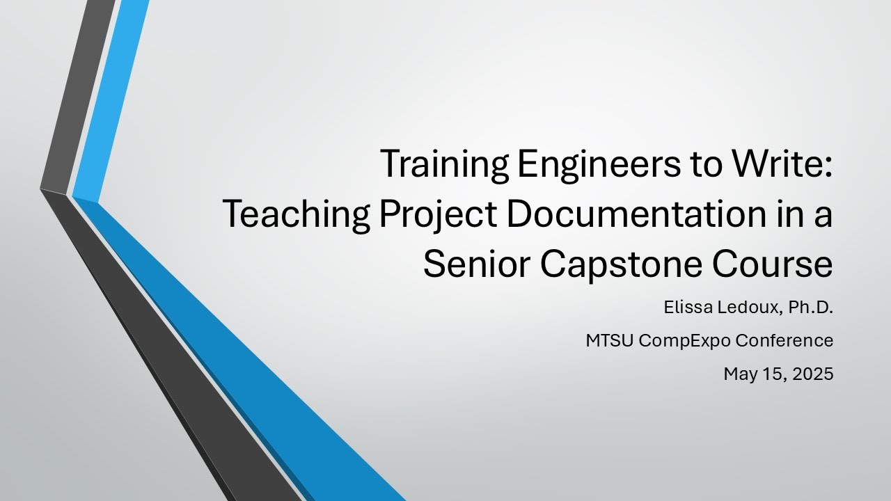 Training Engineers to Write: Teaching Project Documentation in a Senior Capstone Course