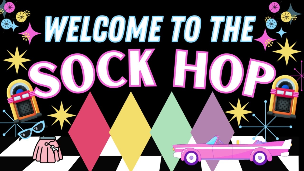 Sock Hop Backdrop 1950s Party Background Sock Hop Dance Sock  Hop Party Sock Hop Video 50s Party