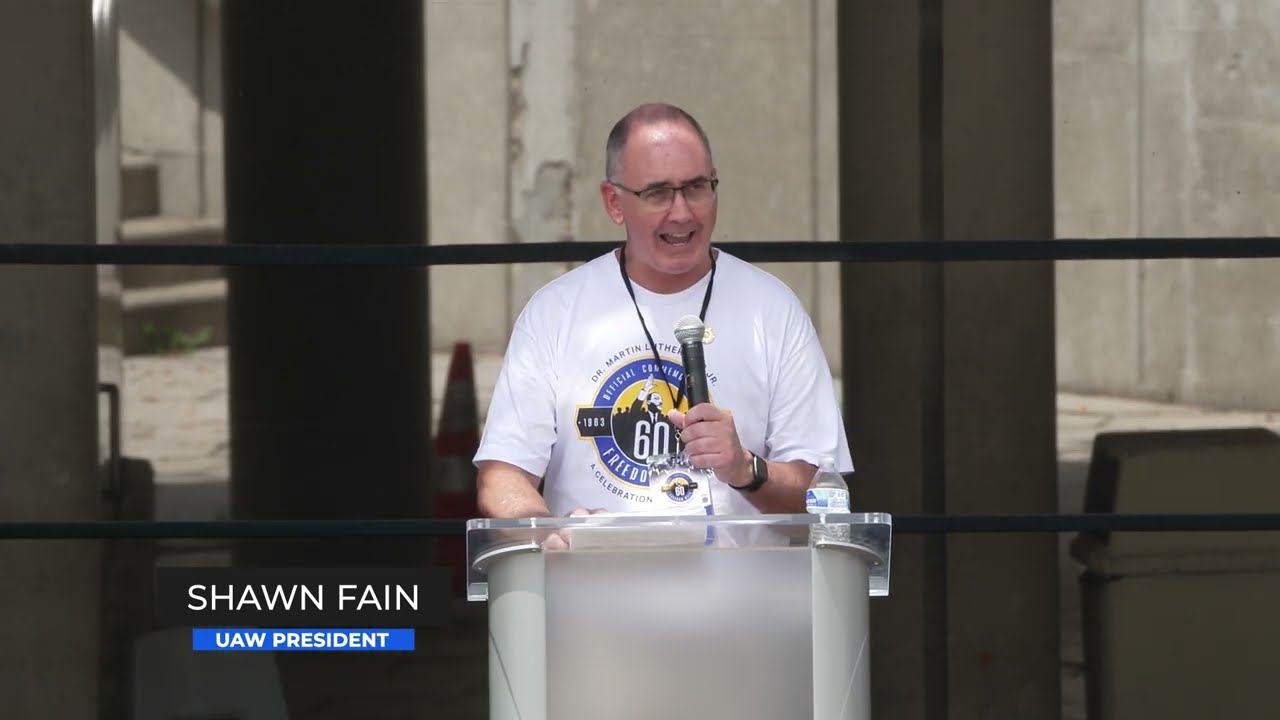 UAW President Shawn Fain at the MLK 60th Commemorative Freedom Walk