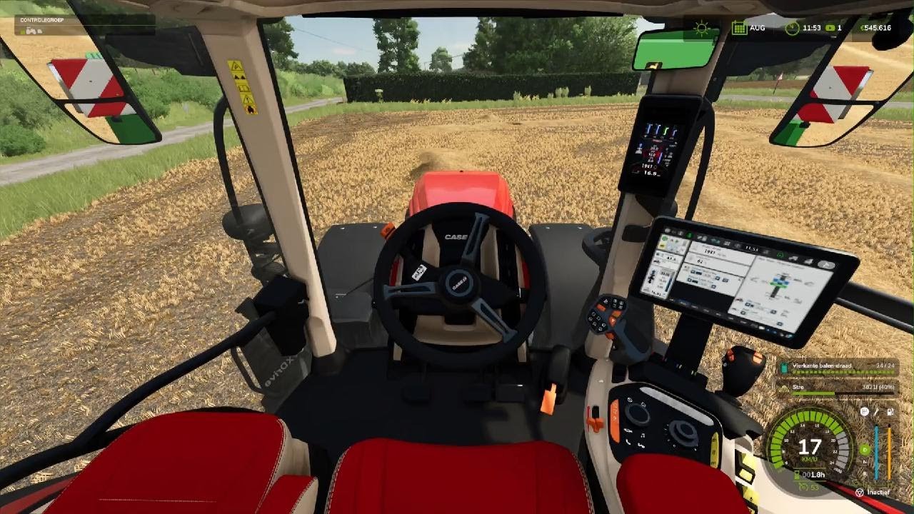 Grote balen persen met de John Deere 690