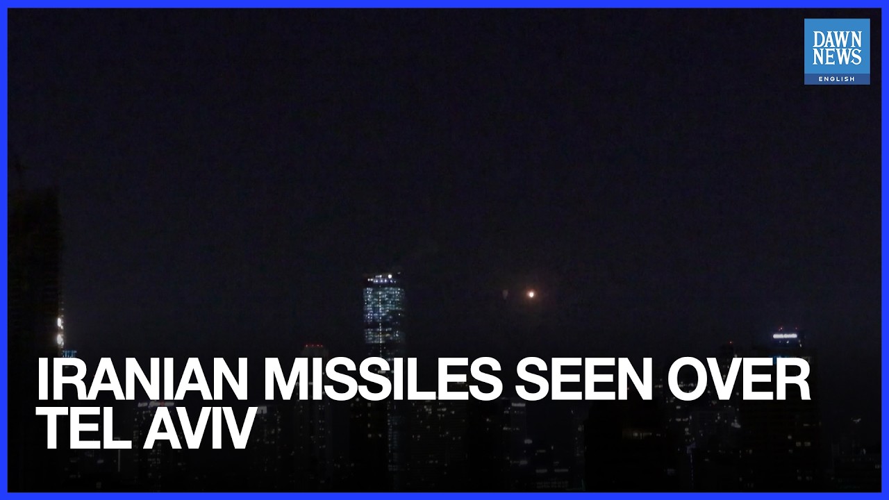 Sirens Blare in Tel Aviv and Jerusalem as Iran Missiles Seen Overhead | Dawn News English