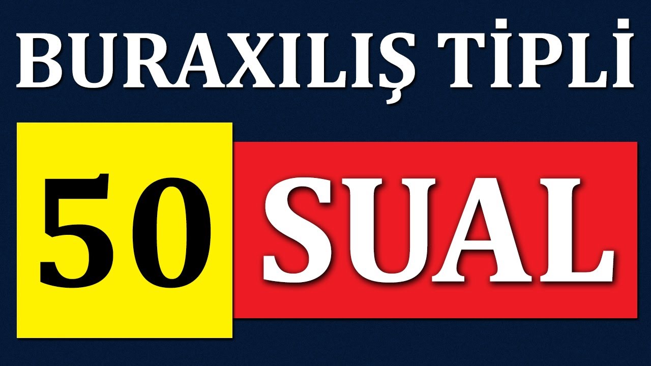 ✅️ Buraxılışa düşə biləcək 50 sual | Sözönü | İngilis dili
