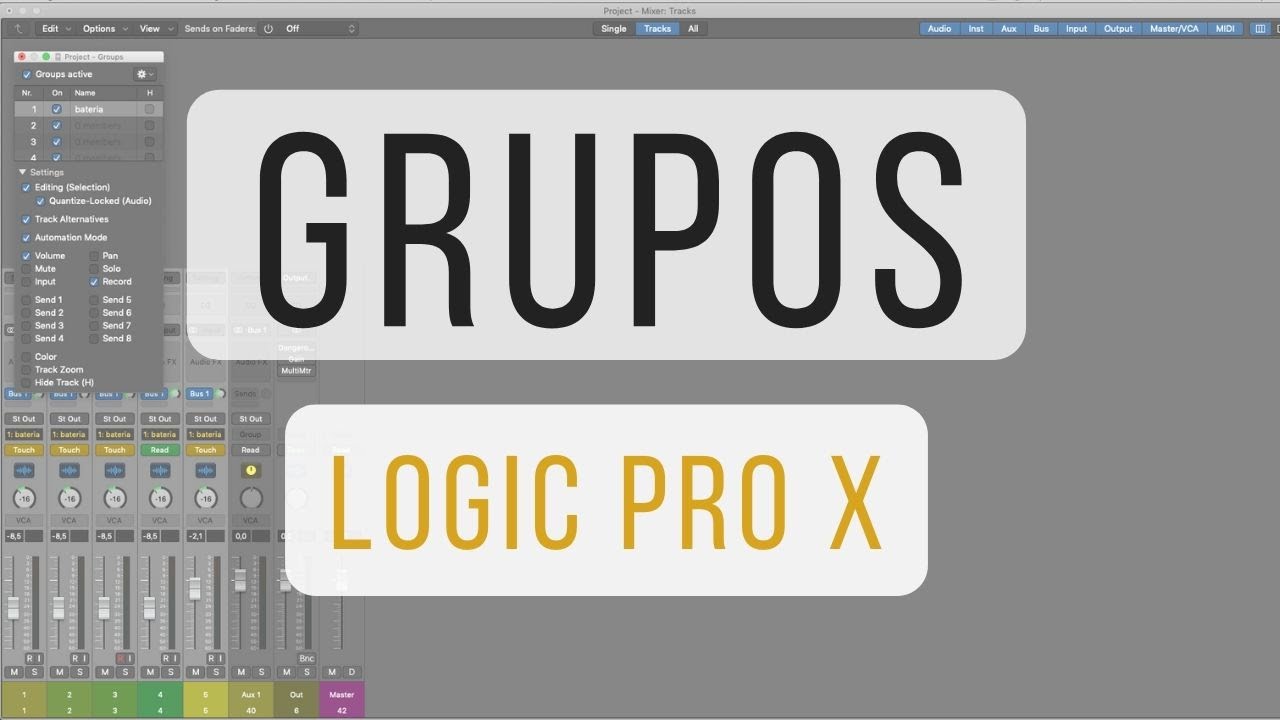Como criar Grupos no Logic Pro X # 76