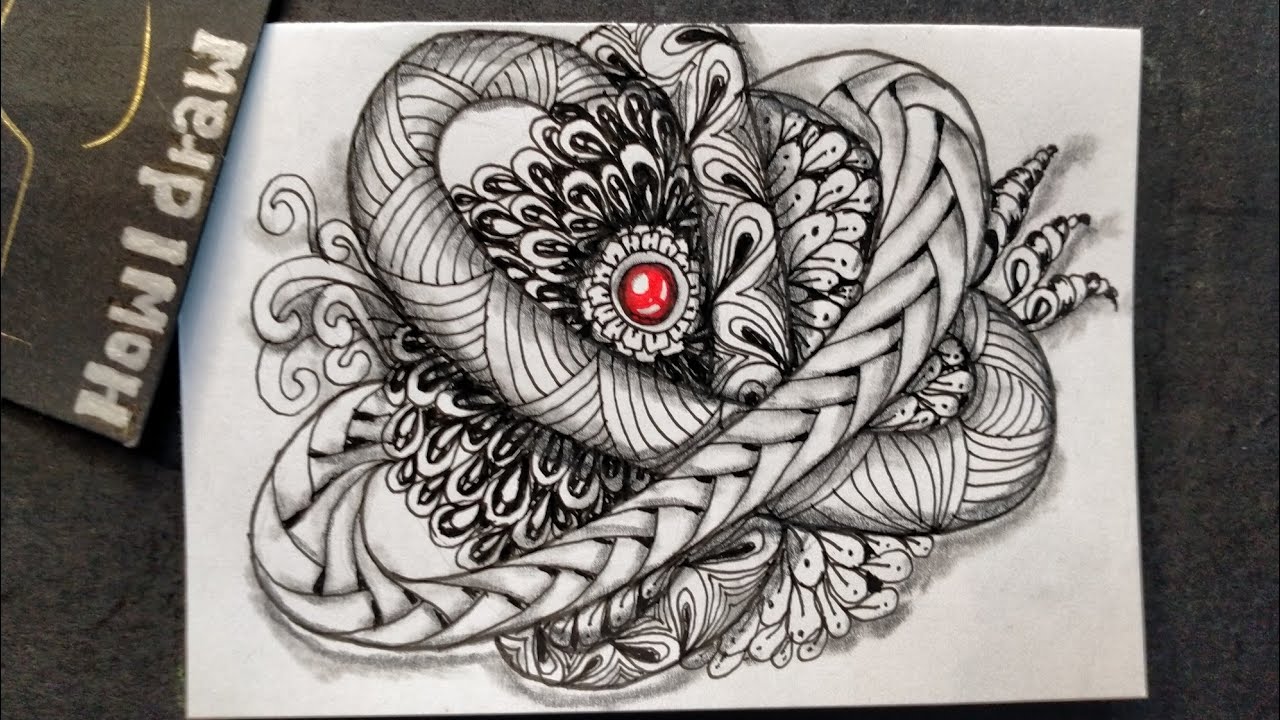 A circle of rope around the flower/ Zentangle Doodle Patterns Art Ideas / relax song / 2024_93
