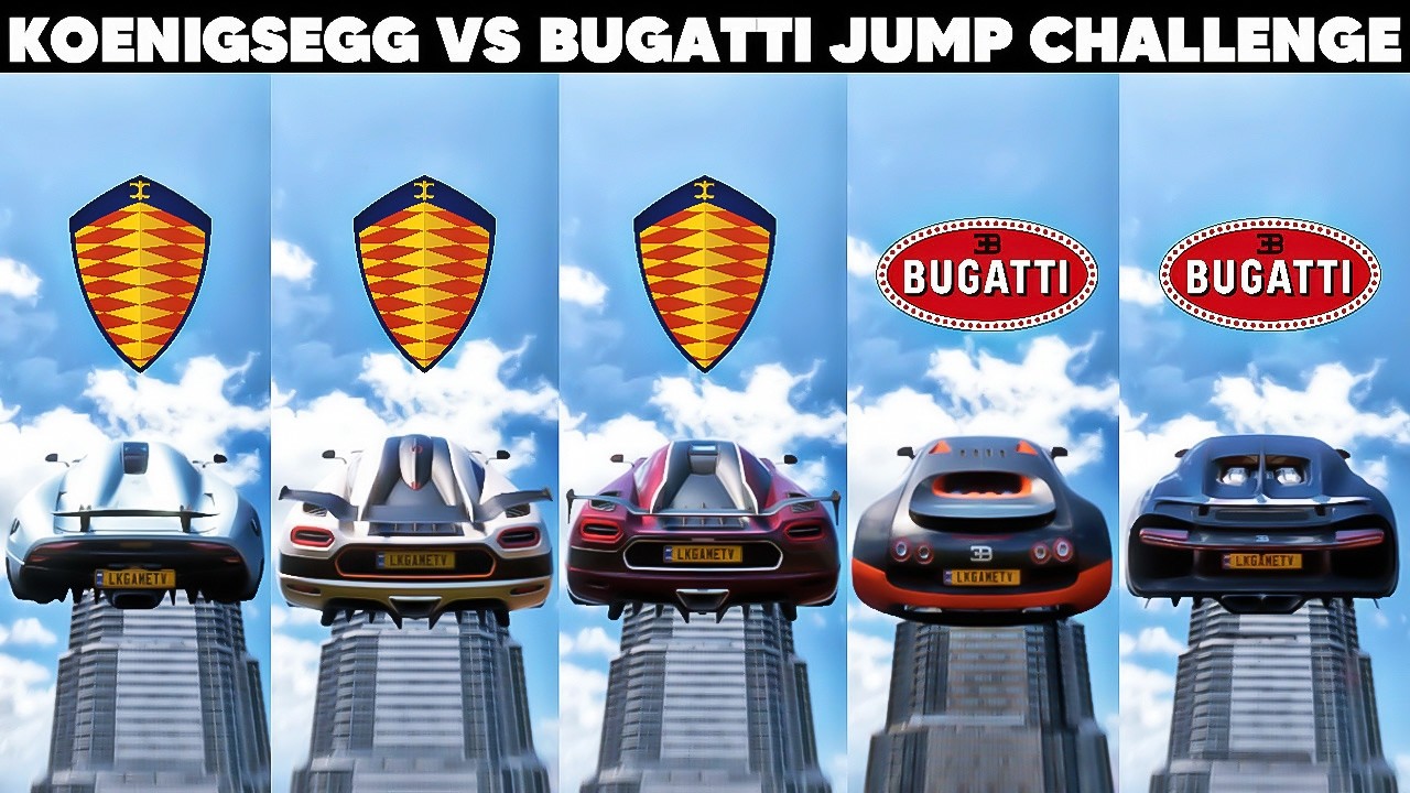 Which KOENIGSEGG Vs BUGATTI CARS Can Jump Over The Buildings in Forza Horizon 5? Let's Find Out