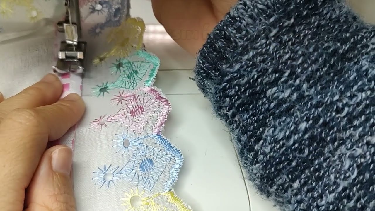 ✨Como fazer fralda decorada/Como pregar bordado inglês