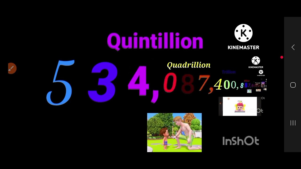 Numbers 0 to 1 Septillion with sound effects 