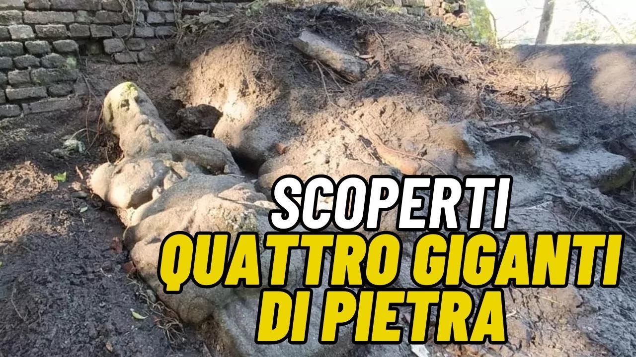 San Giuliano Milanese: quattro giganti di pietra riaffiorano casualmente dal terreno
