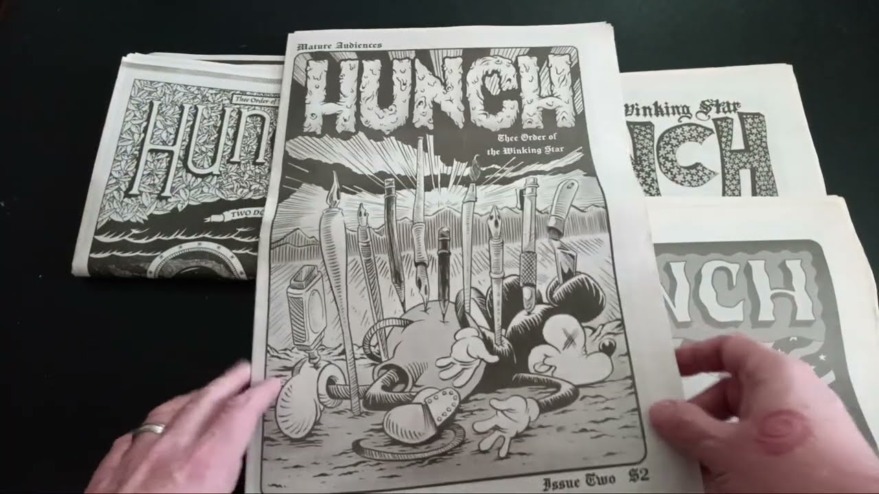 Hunch- 1-4. Underground comix newsprint anthology 