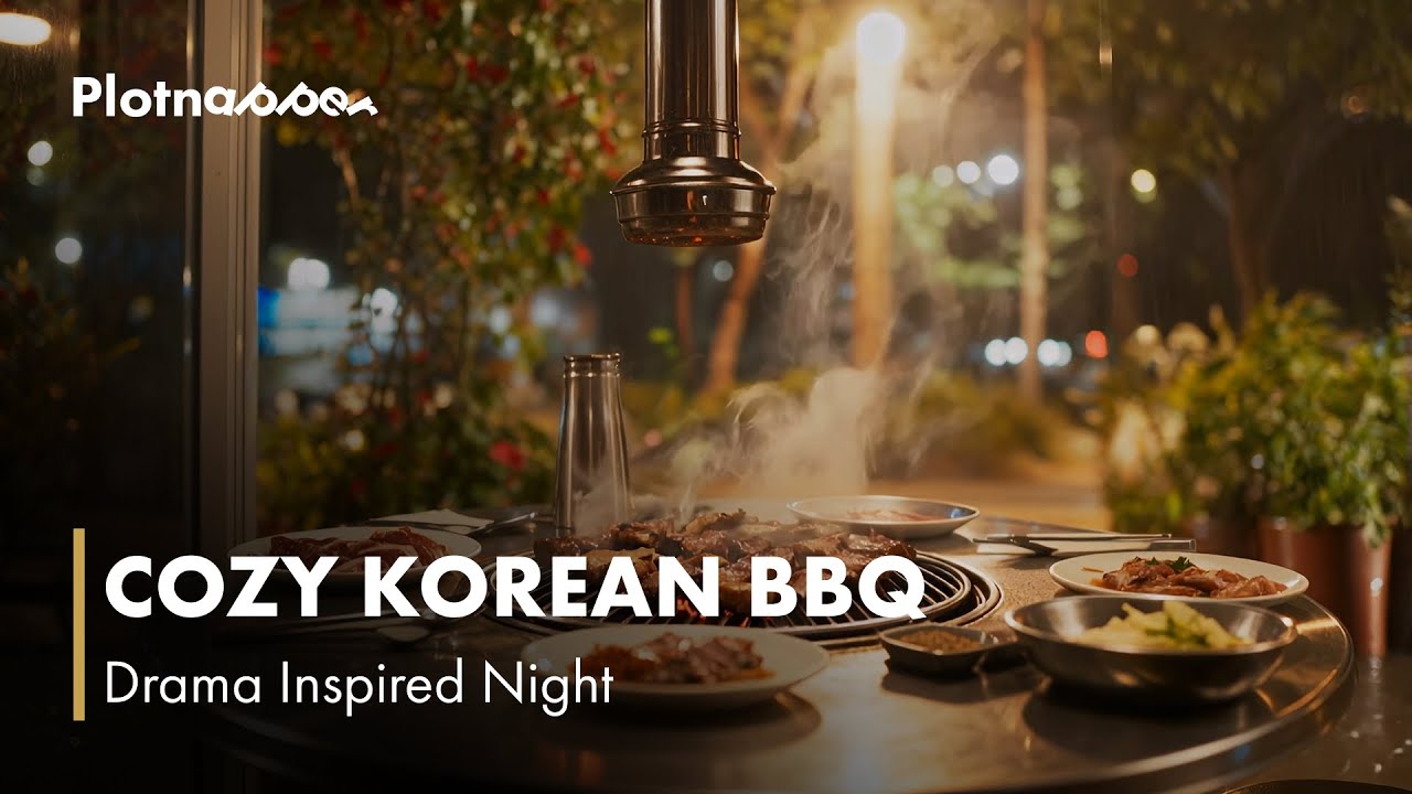 Cozy Korean BBQ | 5 Hours Relaxing Ambience (4K, Drama-Inspired)
