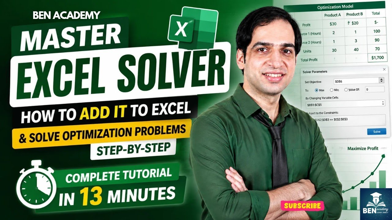 Master Excel Solver: How to Add It to Excel and Solve Optimization Problems Step-by-Step