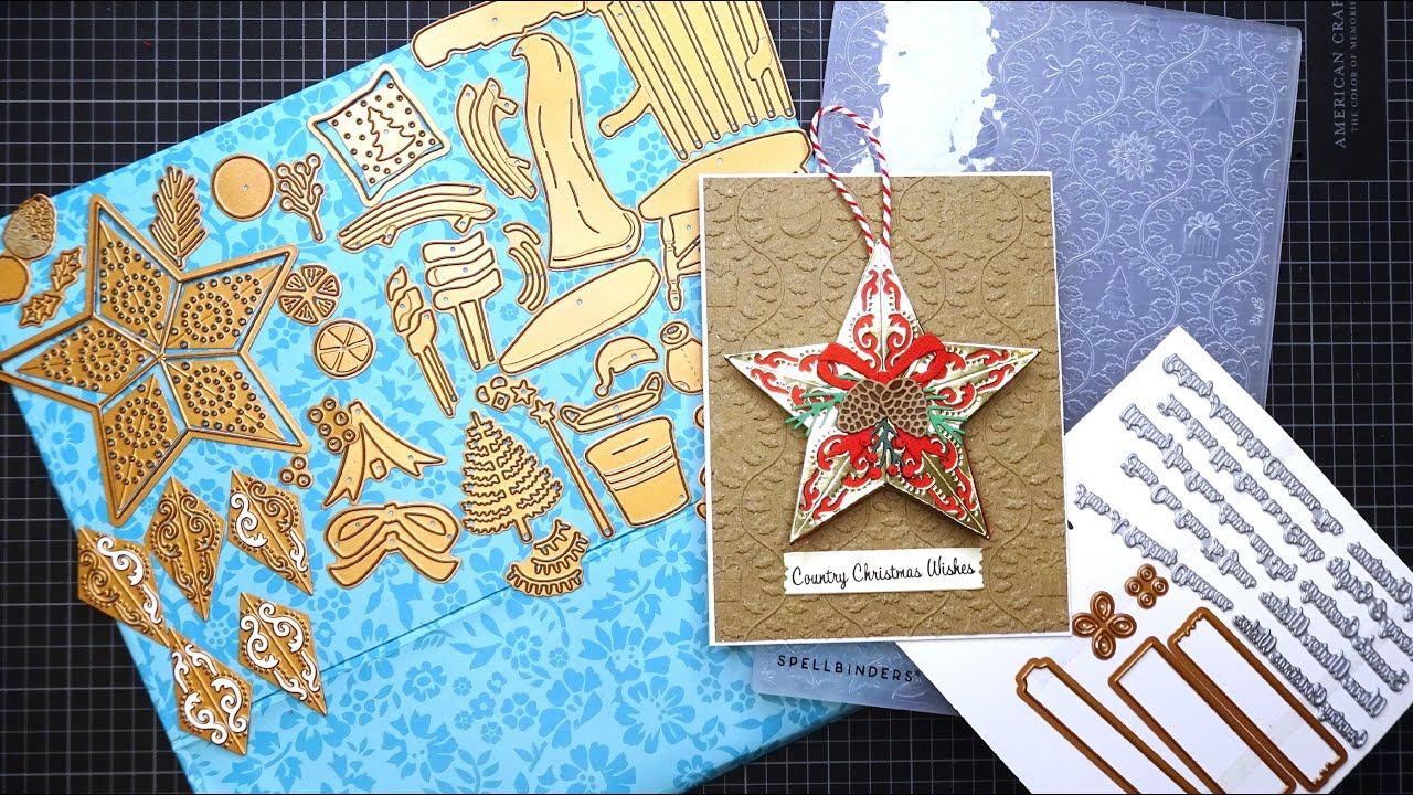 Spellbinders Country Christmas Collection Review & Ornament Card Tutorial! A Very Cozy Collection!