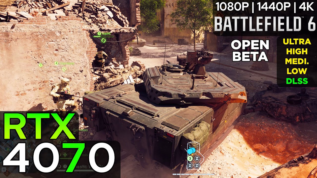 Battlefield 6 Beta - RTX 4070 + i5 13600KF (1080p/1440p/4K)