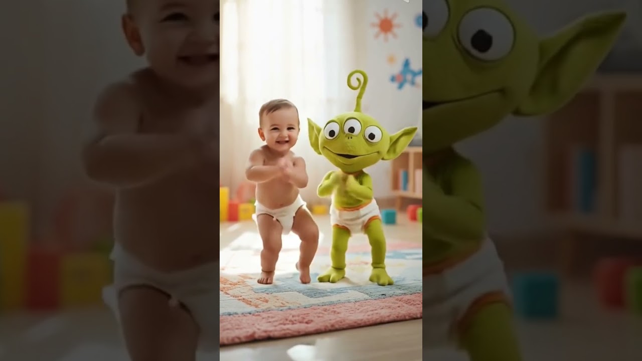 Baby & Alien Dance to Dame Tu Cosita | Cutest Viral Duo Ever!&rdquo;