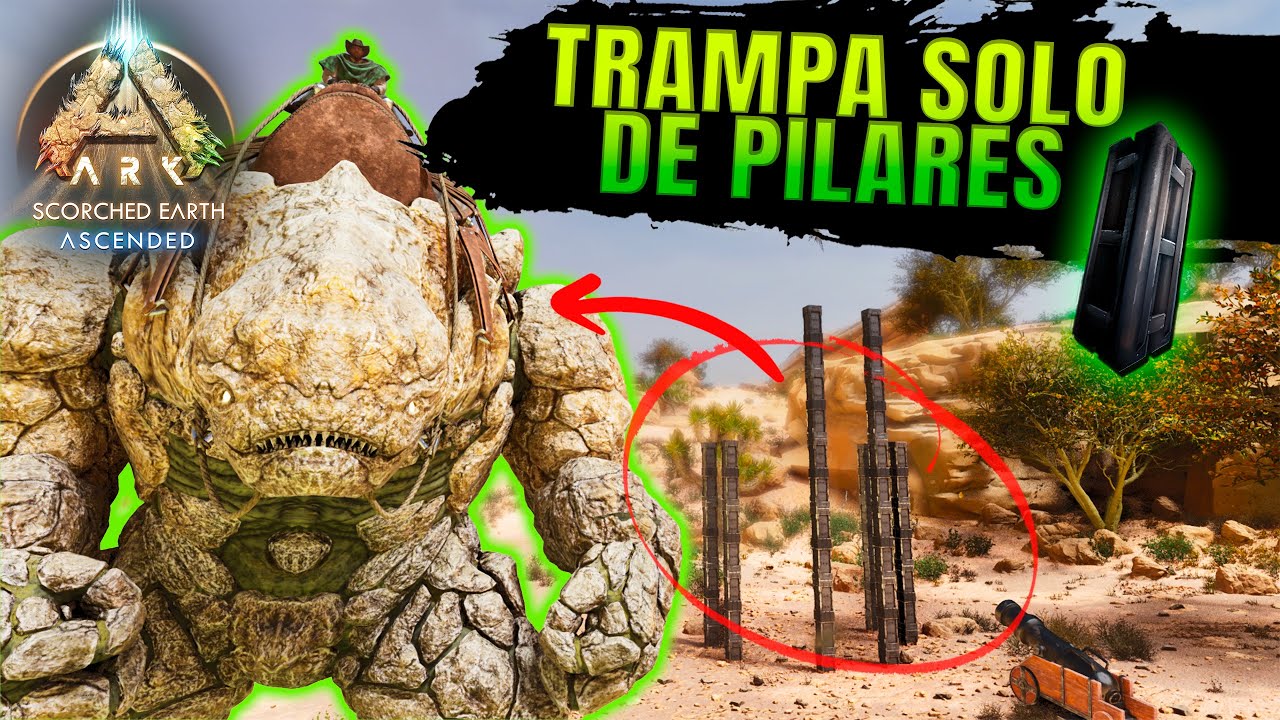 TRAMPA PARA GOLEM SOLO DE PILARES En Scorched Earth!!! | ARK ASCENDED