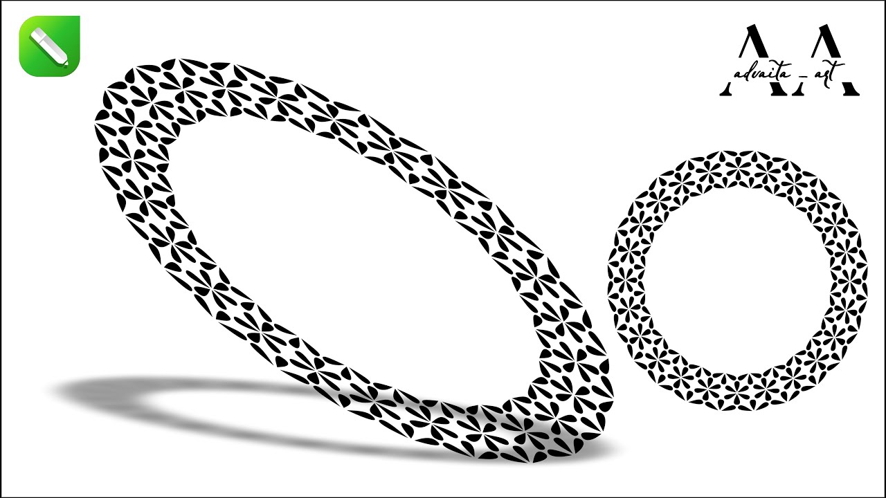 Modern Flower Design Round Shape in Corel DRAW