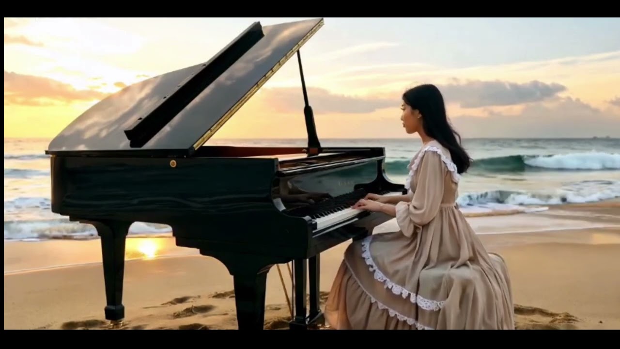 Piano Relajante en la Playa 🌊 Música Tranquila para Estudiar, Dormir y Relajarse