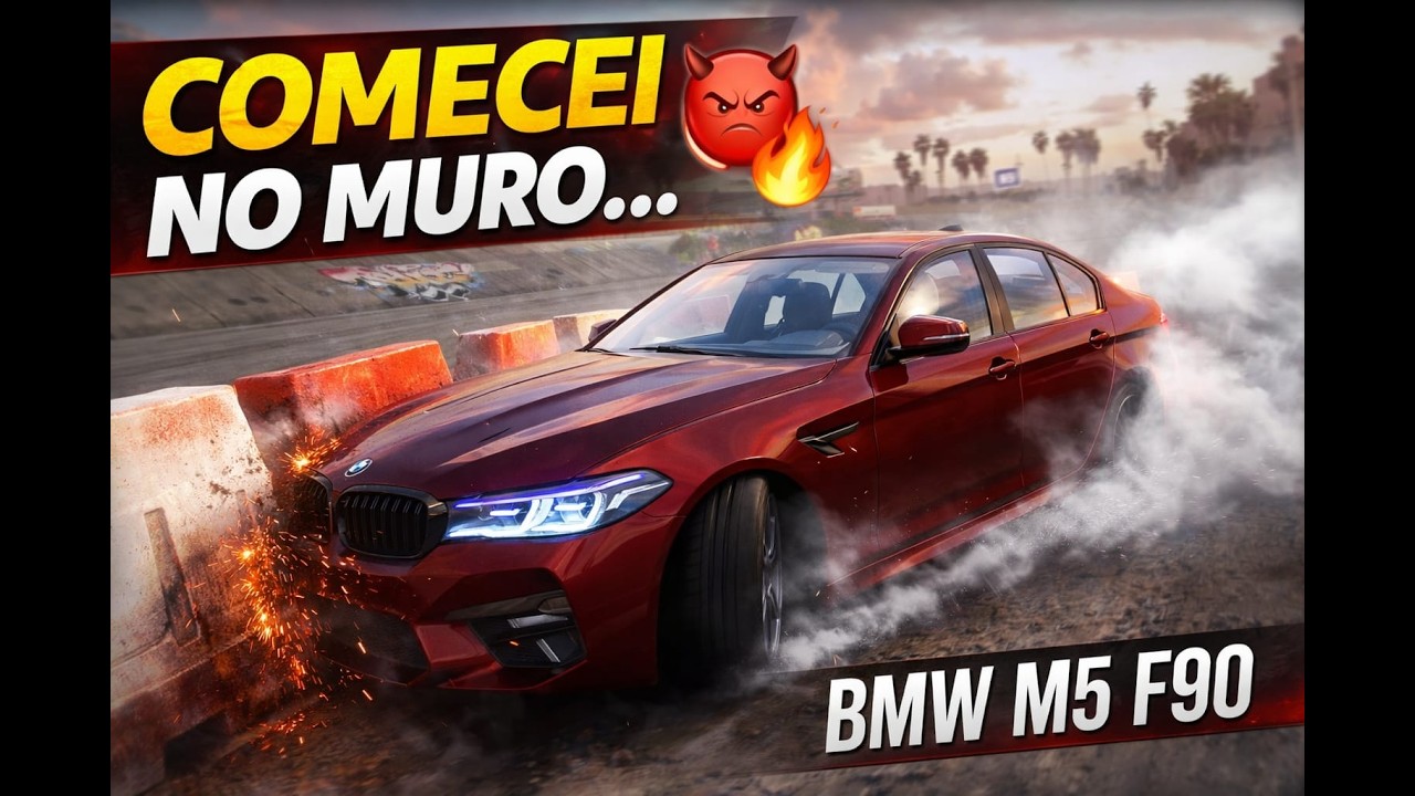 COMECEI NO MURO… mas o FINAL foi INSANO! 😈🔥 | BMW M5 F90 Drift
