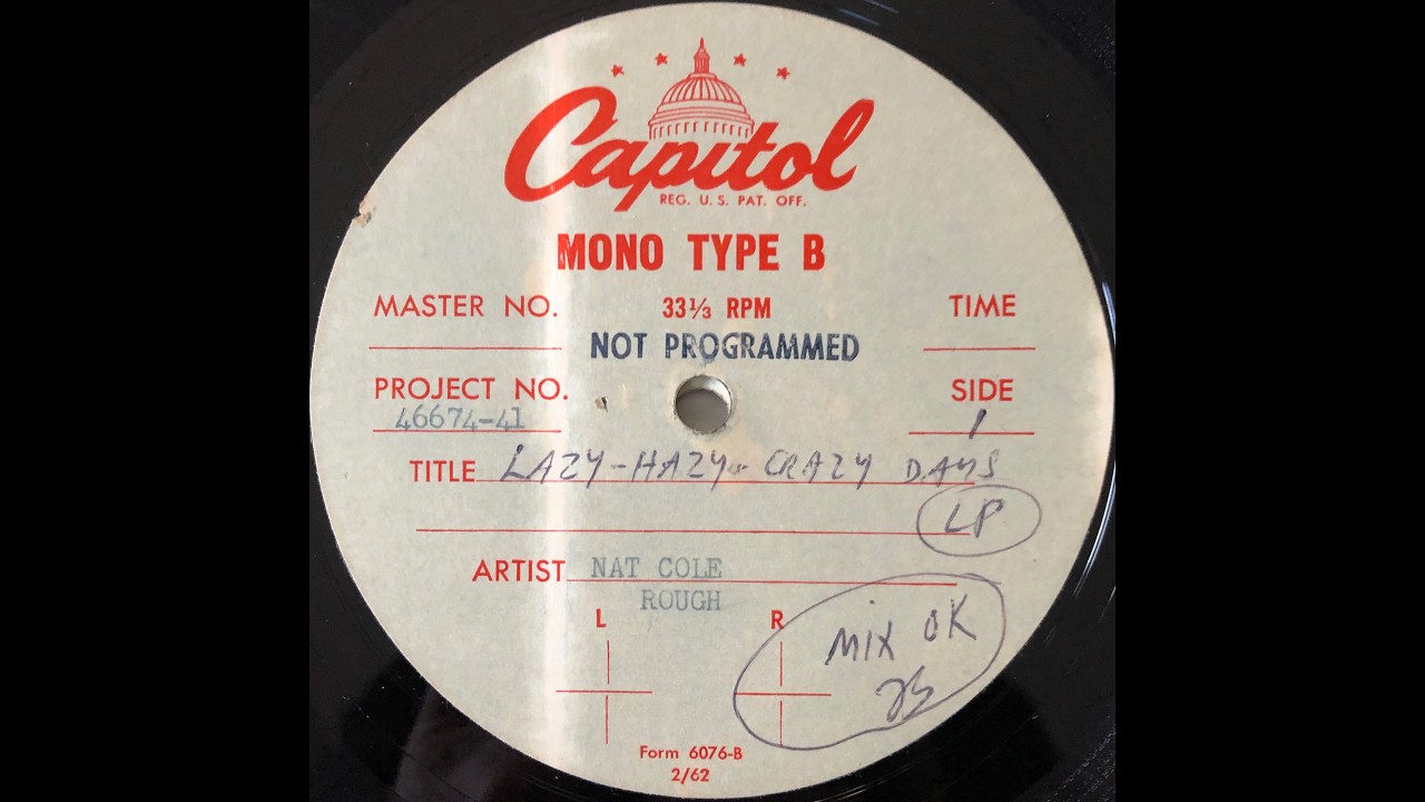 Nat King Cole / Metal Acetate disc / 46674-41 A